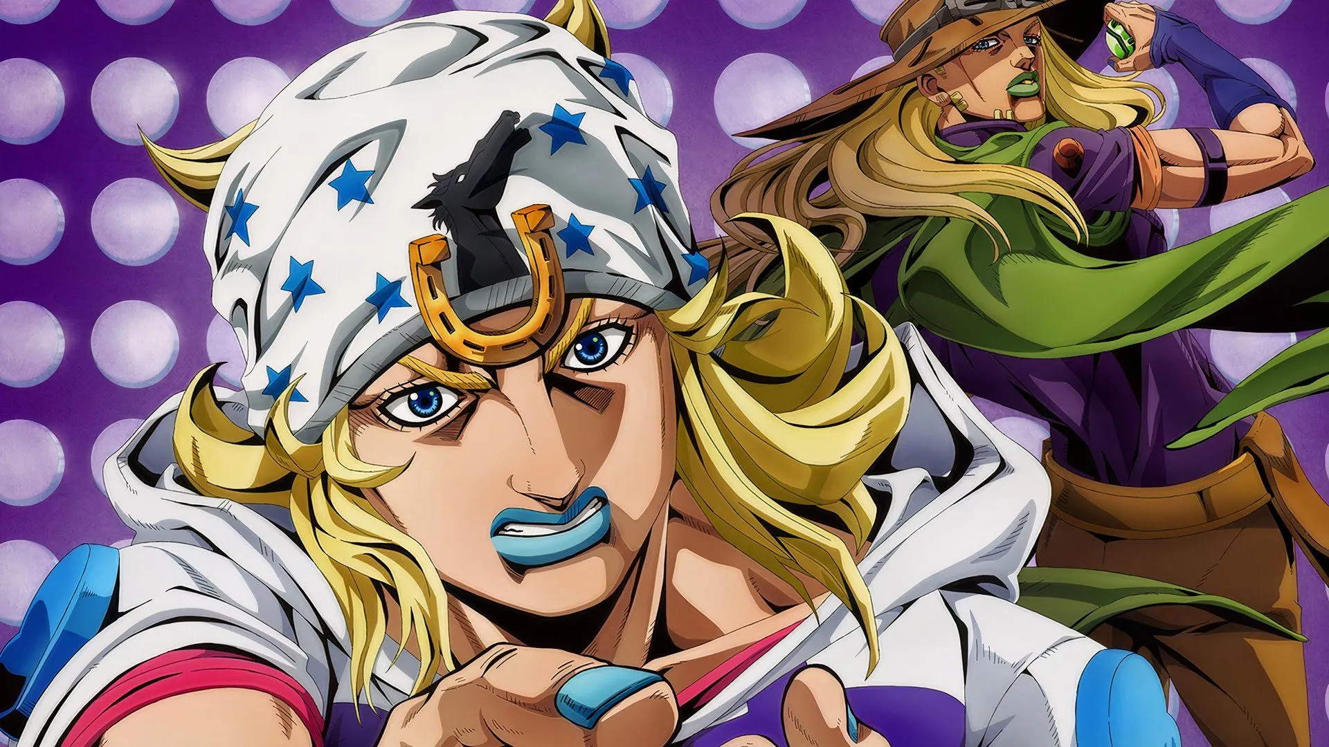 Джонни Джостар и Джайро Цеппели на официальном постере Steel Ball Run