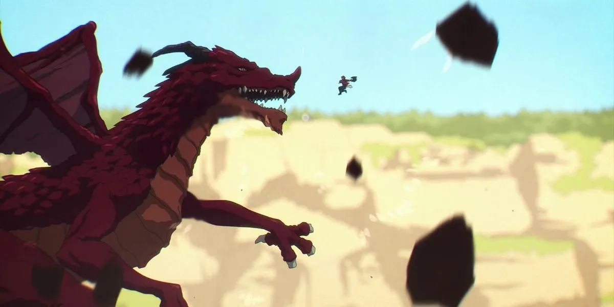 Штарк сражается с солнечным драконом