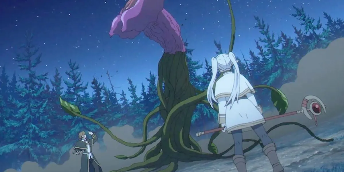 Фрирен и Зайн побеждают хаос-цветок