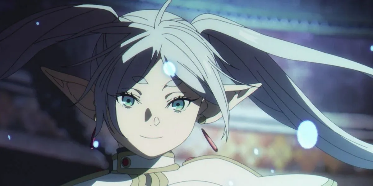 Фрирен улыбается во время боя с клоном