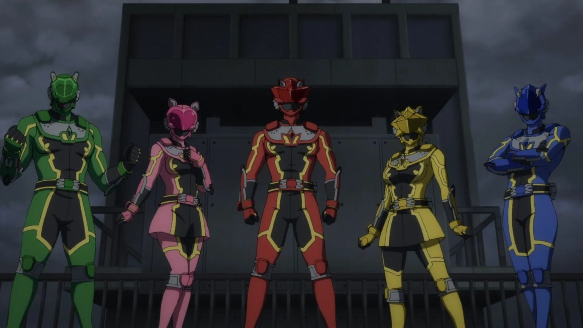 Команда рейнджеров из аниме «Красный рейнджер»